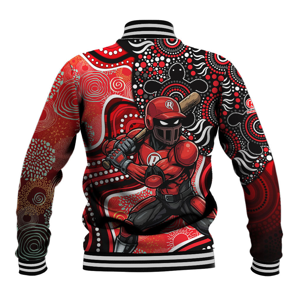 Melbourne Renegades Baseball Jacket Indigenous Dot Art Superhero Batter Tribal Pattern