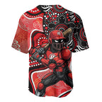 Melbourne Renegades Baseball Jersey Indigenous Dot Art Superhero Batter Tribal Pattern