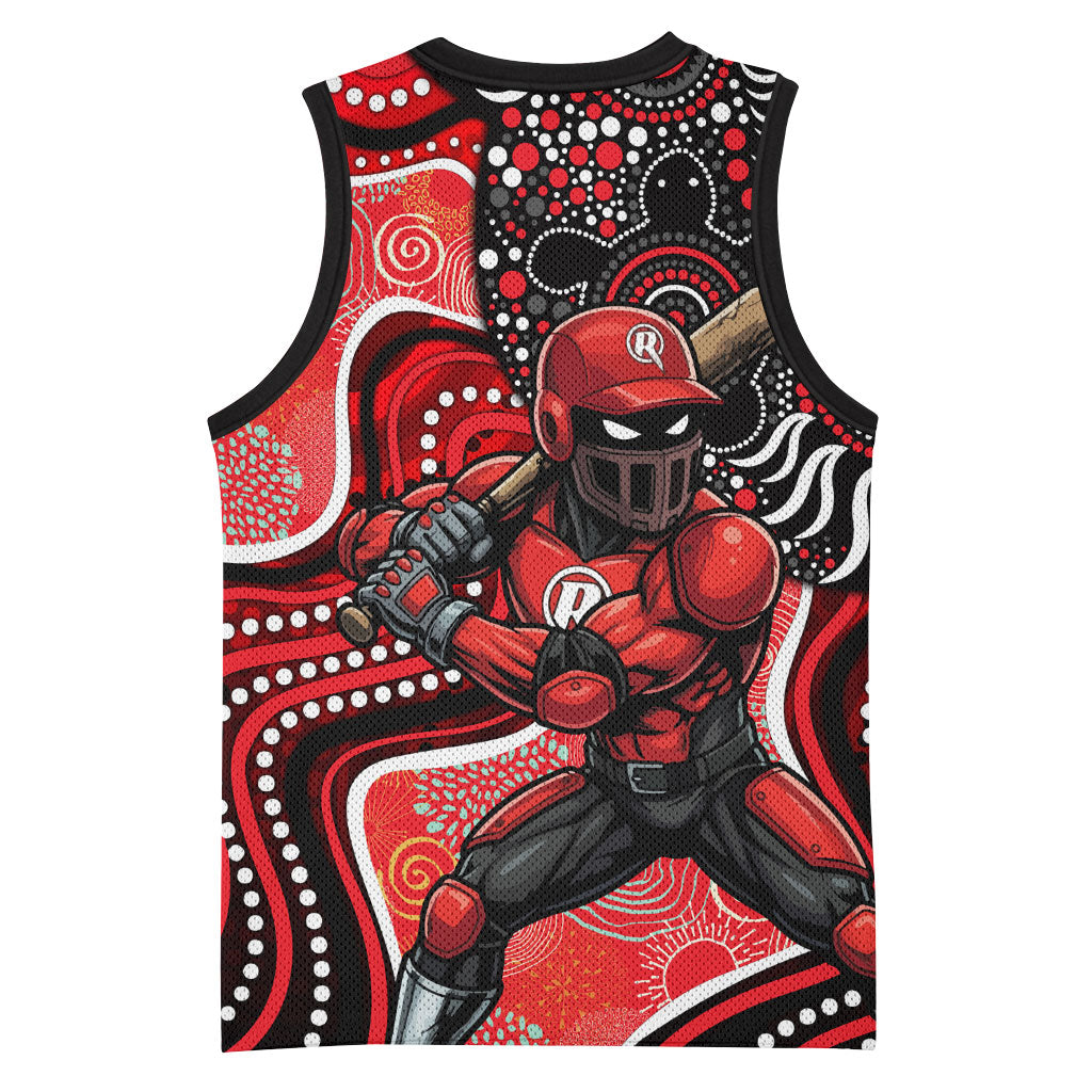 Melbourne Renegades Basketball Jersey Indigenous Dot Art Superhero Batter Tribal Pattern