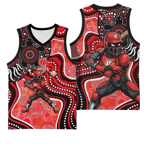Melbourne Renegades Basketball Jersey Indigenous Dot Art Superhero Batter Tribal Pattern