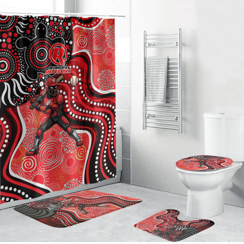 Melbourne Renegades Bathroom Set Indigenous Dot Art Superhero Batter Tribal Pattern