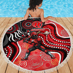 Melbourne Renegades Beach Blanket Indigenous Dot Art Superhero Batter Tribal Pattern