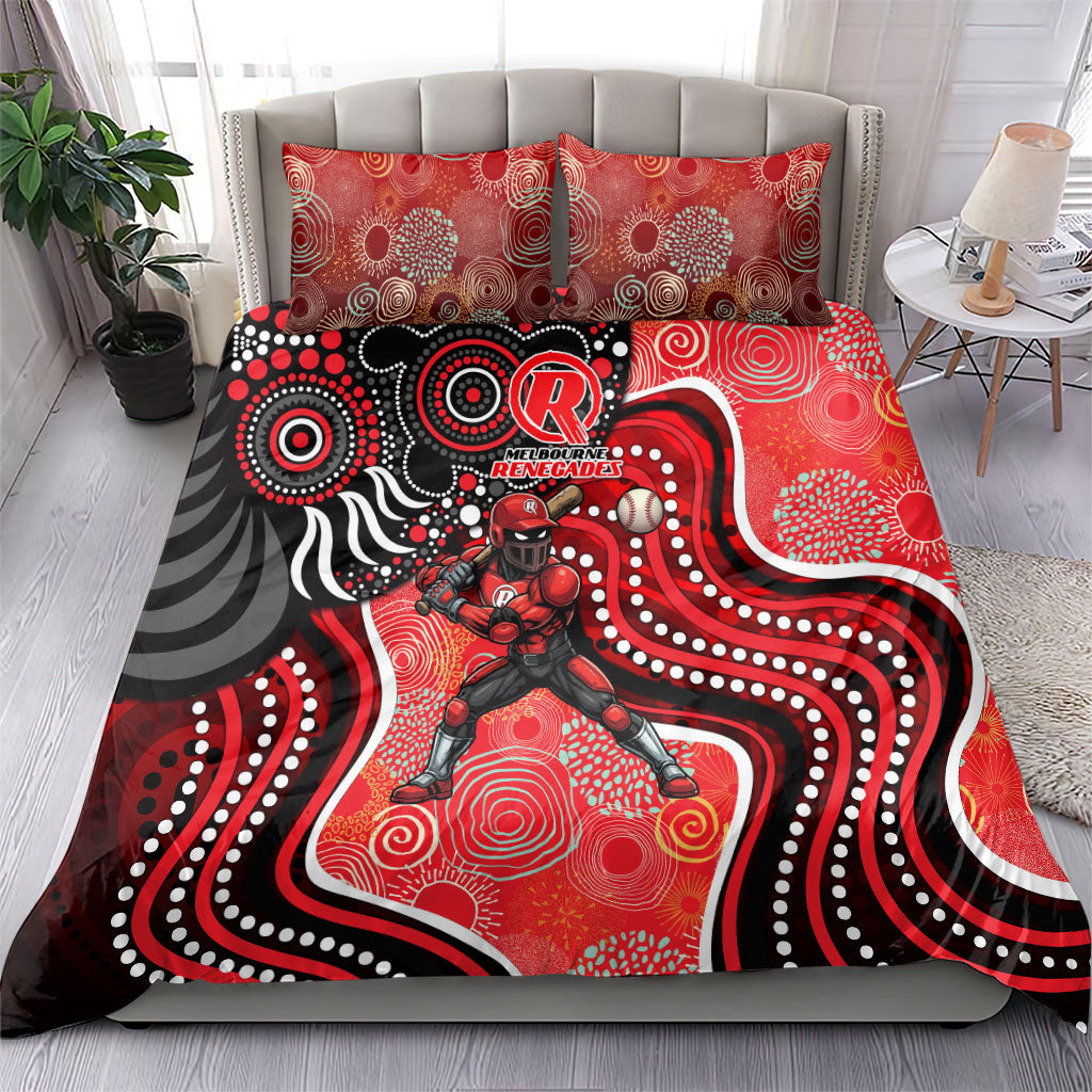 Melbourne Renegades Bedding Set Indigenous Dot Art Superhero Batter Tribal Pattern