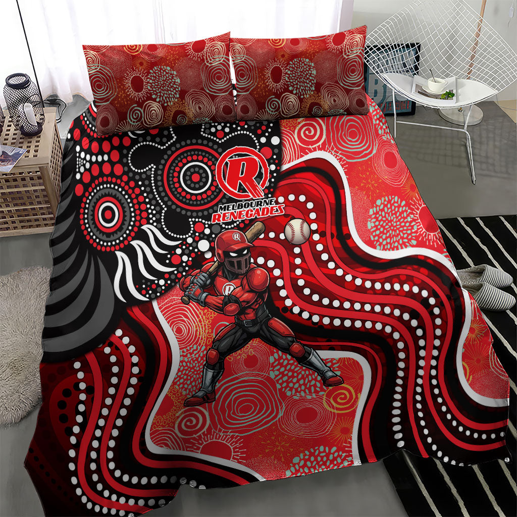 Melbourne Renegades Bedding Set Indigenous Dot Art Superhero Batter Tribal Pattern