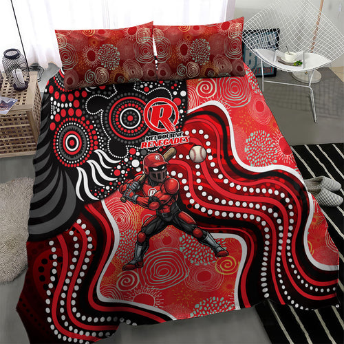 Melbourne Renegades Bedding Set Indigenous Dot Art Superhero Batter Tribal Pattern