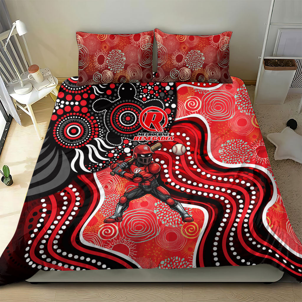 Melbourne Renegades Bedding Set Indigenous Dot Art Superhero Batter Tribal Pattern