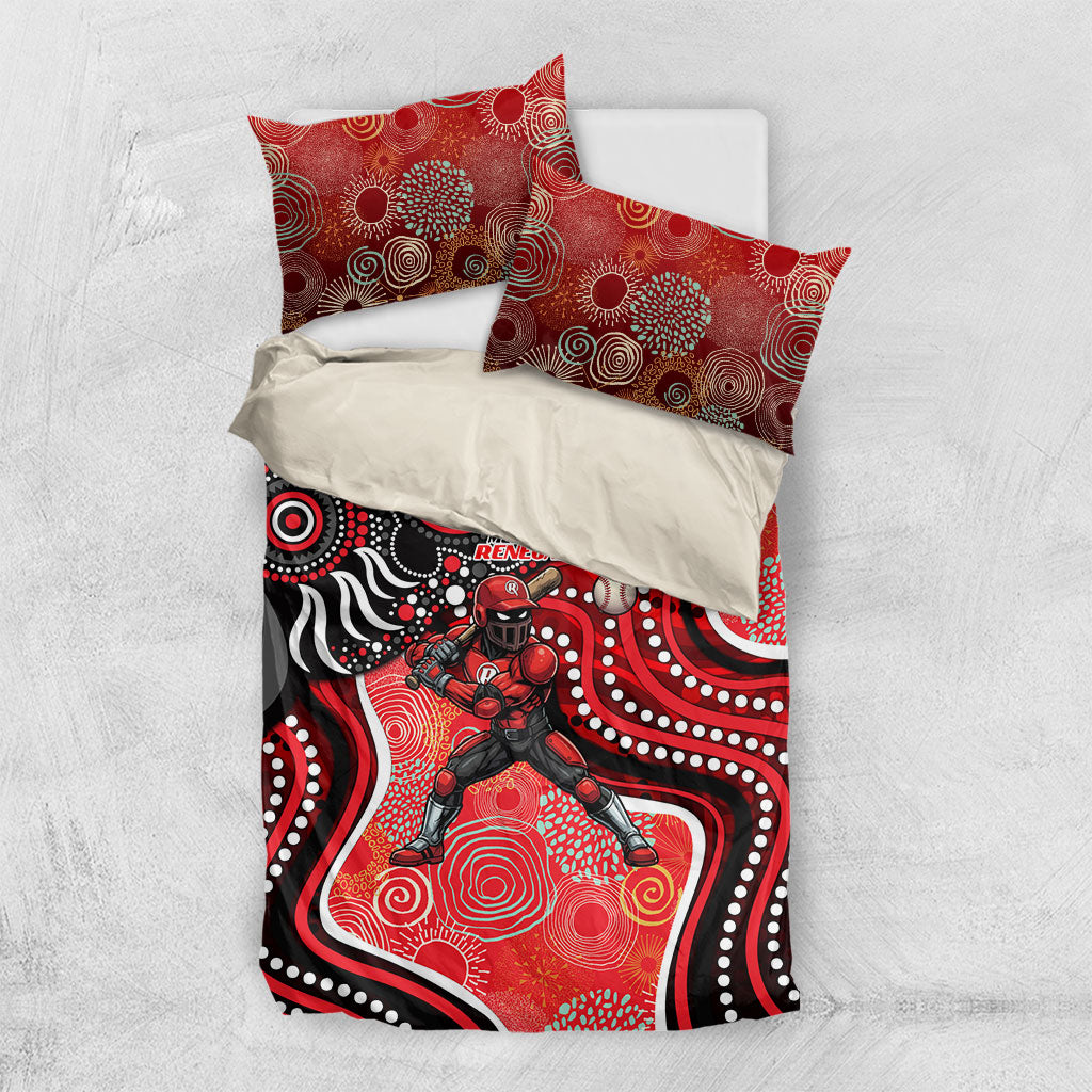 Melbourne Renegades Bedding Set Indigenous Dot Art Superhero Batter Tribal Pattern