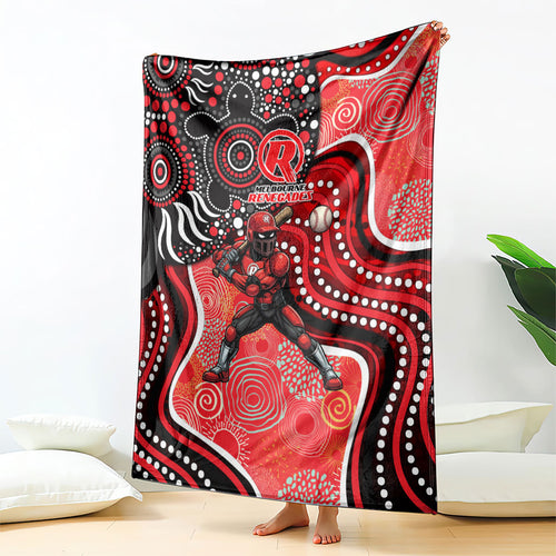 Melbourne Renegades Blanket Indigenous Dot Art Superhero Batter Tribal Pattern