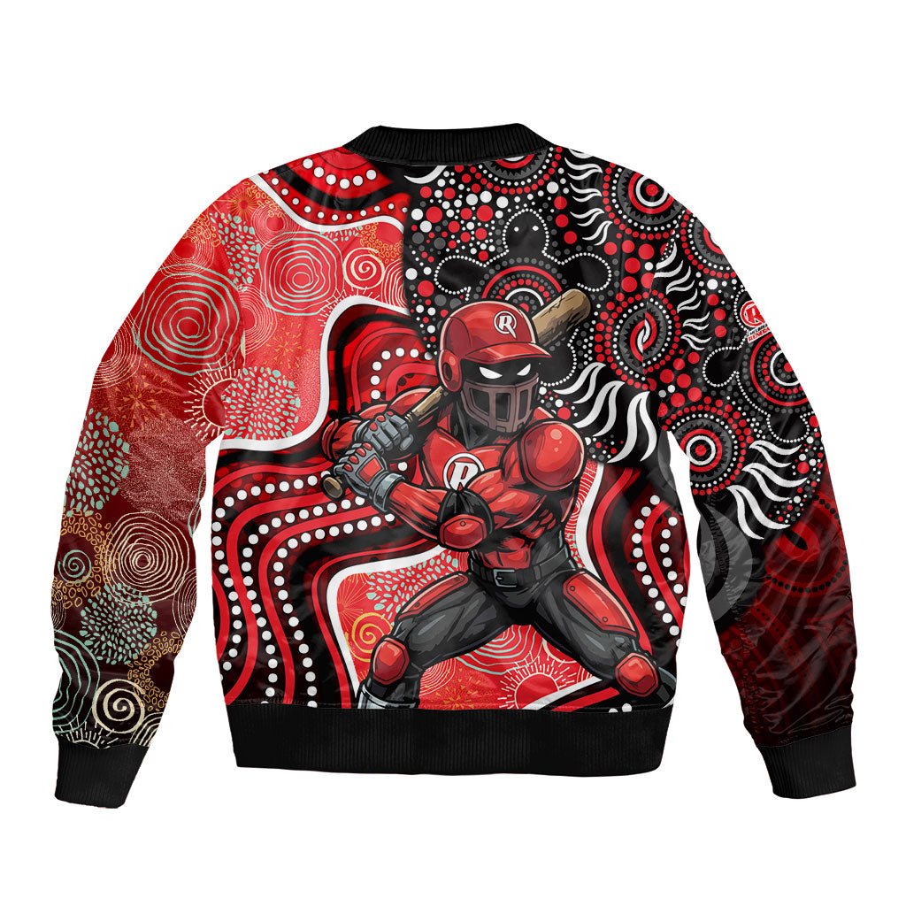 Melbourne Renegades Bomber Jacket Indigenous Dot Art Superhero Batter Tribal Pattern