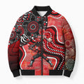 Melbourne Renegades Bomber Puffer Jacket Indigenous Dot Art Superhero Batter Tribal Pattern