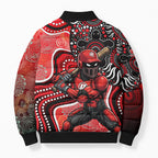 Melbourne Renegades Bomber Puffer Jacket Indigenous Dot Art Superhero Batter Tribal Pattern