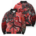 Melbourne Renegades Bomber Puffer Jacket Indigenous Dot Art Superhero Batter Tribal Pattern