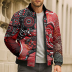 Melbourne Renegades Bomber Puffer Jacket Indigenous Dot Art Superhero Batter Tribal Pattern