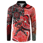 Melbourne Renegades Button Sweatshirt Indigenous Dot Art Superhero Batter Tribal Pattern