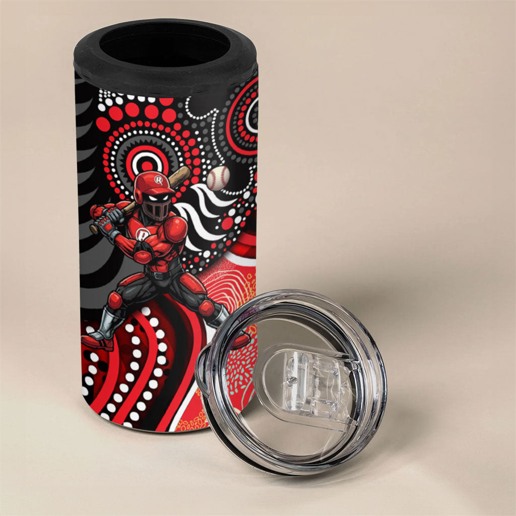 Melbourne Renegades 4 in 1 Can Cooler Tumbler Indigenous Dot Art Superhero Batter Tribal Pattern