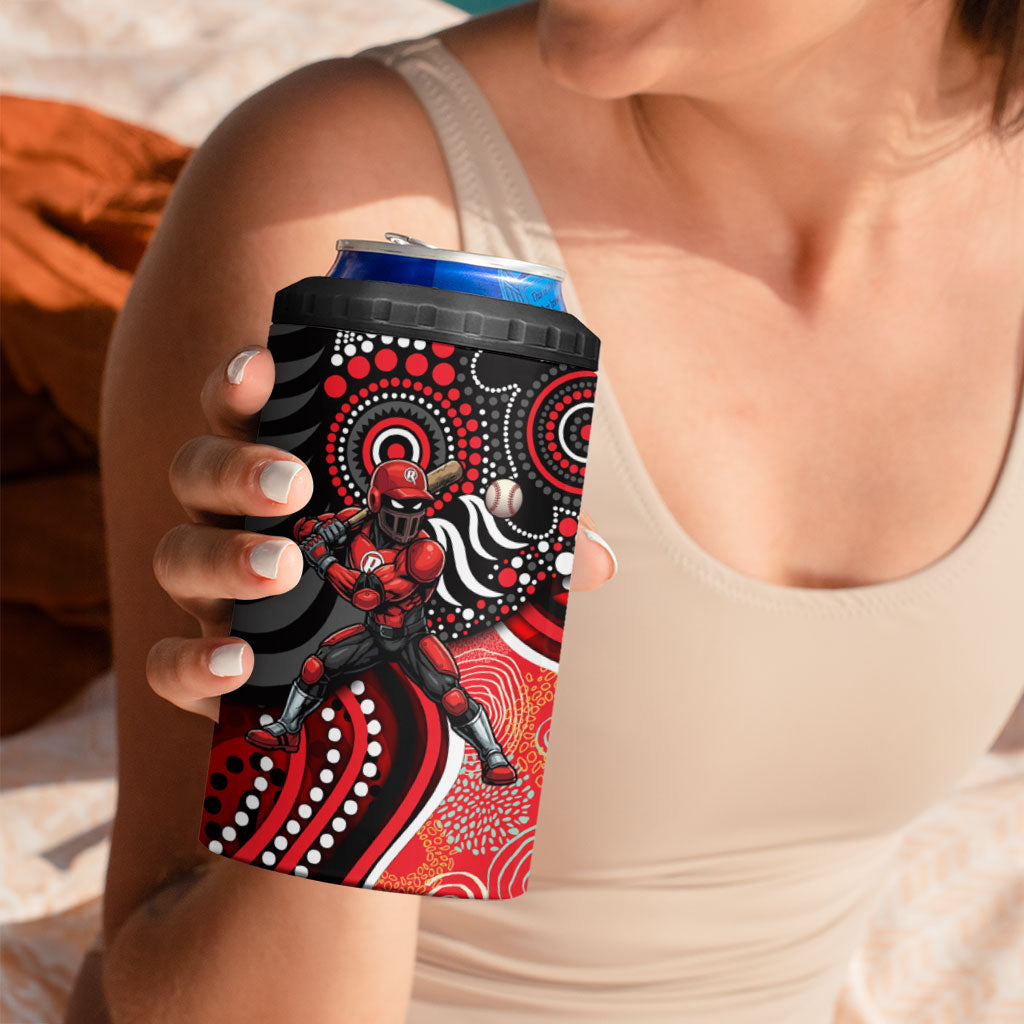 Melbourne Renegades 4 in 1 Can Cooler Tumbler Indigenous Dot Art Superhero Batter Tribal Pattern
