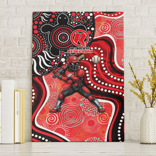 Melbourne Renegades Canvas Wall Art Indigenous Dot Art Superhero Batter Tribal Pattern