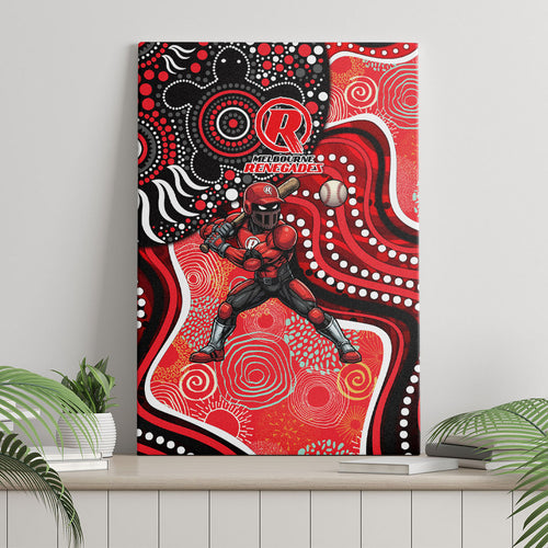 Melbourne Renegades Canvas Wall Art Indigenous Dot Art Superhero Batter Tribal Pattern