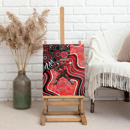 Melbourne Renegades Canvas Wall Art Indigenous Dot Art Superhero Batter Tribal Pattern