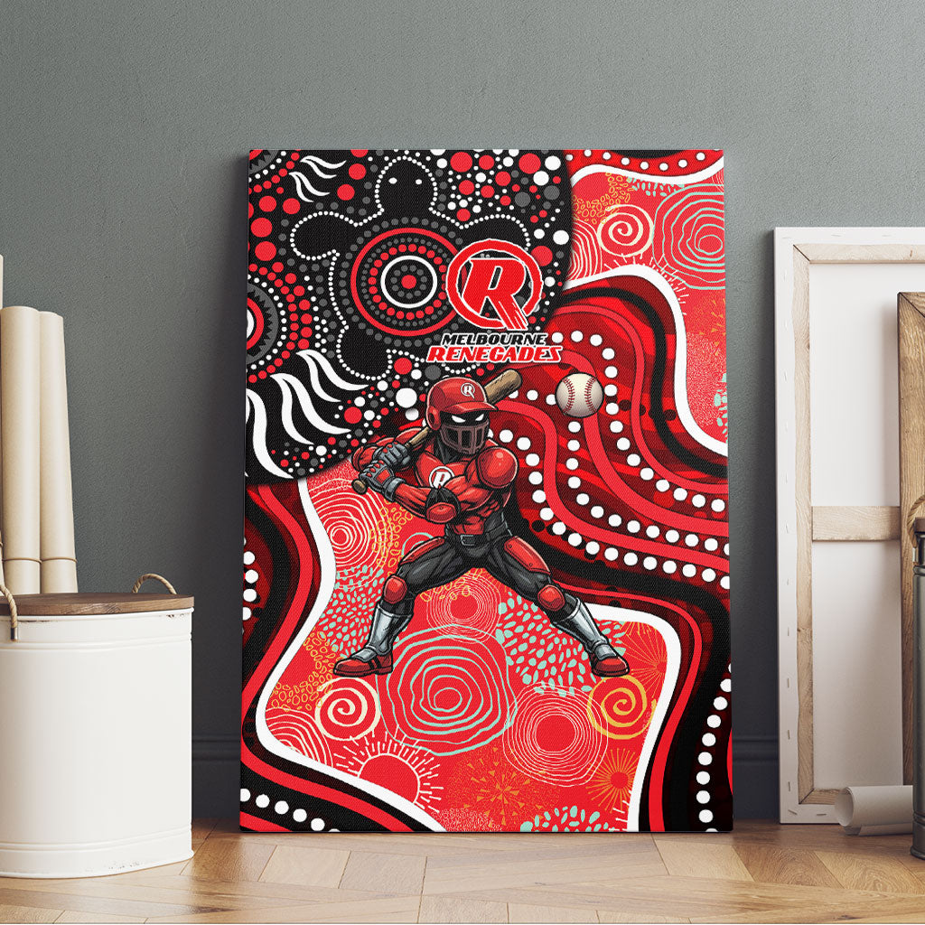 Melbourne Renegades Canvas Wall Art Indigenous Dot Art Superhero Batter Tribal Pattern