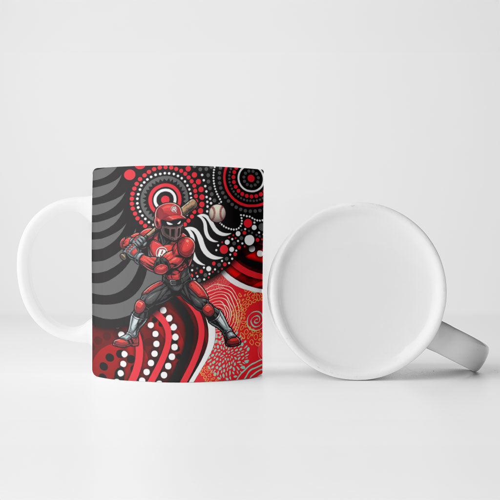 Melbourne Renegades Ceramic Mug Indigenous Dot Art Superhero Batter Tribal Pattern