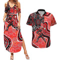Melbourne Renegades Couples Matching Summer Maxi Dress and Hawaiian Shirt Indigenous Dot Art Superhero Batter Tribal Pattern