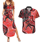 Melbourne Renegades Couples Matching Summer Maxi Dress and Hawaiian Shirt Indigenous Dot Art Superhero Batter Tribal Pattern