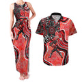 Melbourne Renegades Couples Matching Tank Maxi Dress and Hawaiian Shirt Indigenous Dot Art Superhero Batter Tribal Pattern