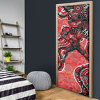 Melbourne Renegades Door Cover Indigenous Dot Art Superhero Batter Tribal Pattern