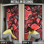Melbourne Renegades Door Cover Indigenous Dot Art Superhero Batter Tribal Pattern