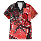 Melbourne Renegades Family Matching Long Sleeve Bodycon Dress and Hawaiian Shirt Indigenous Dot Art Superhero Batter Tribal Pattern