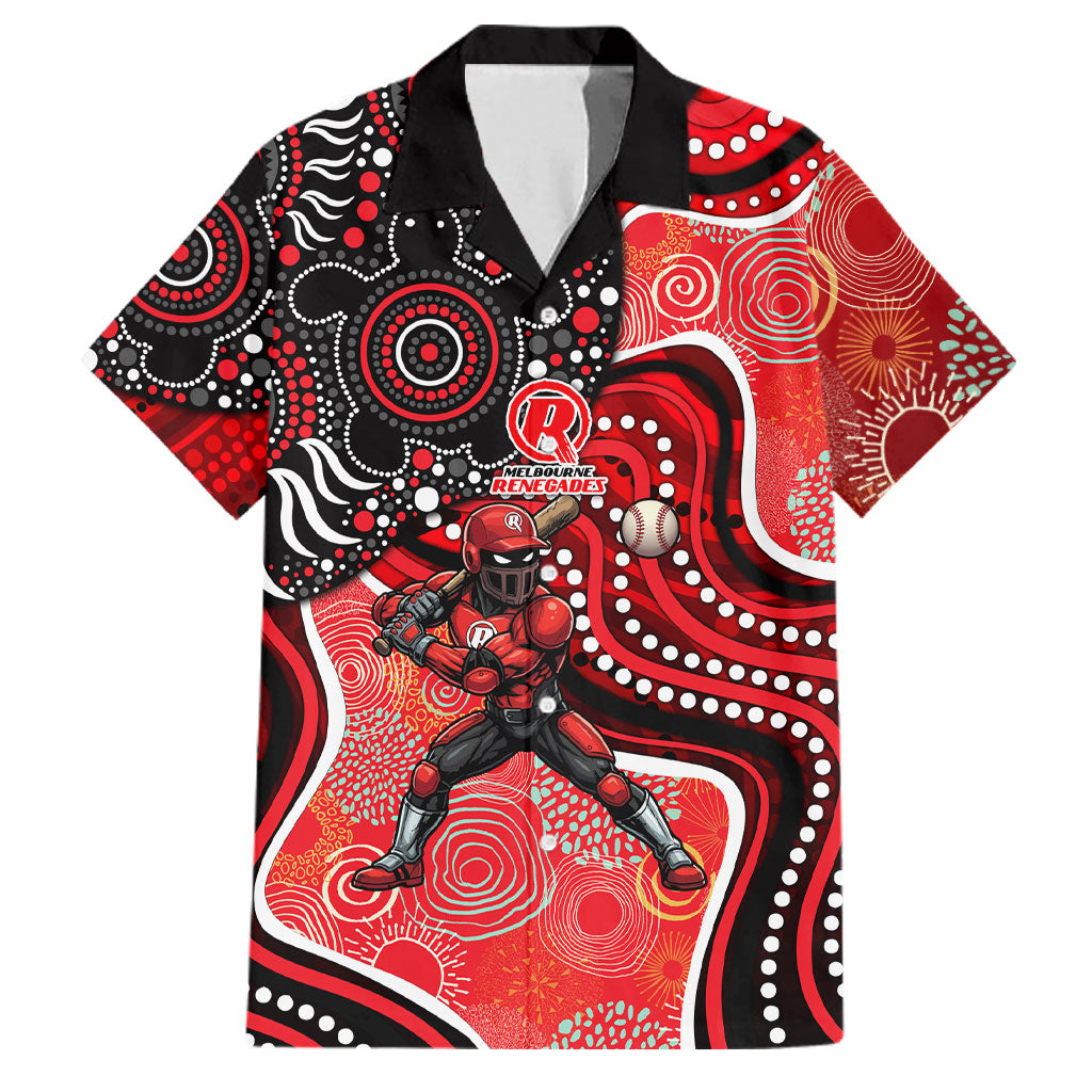 Melbourne Renegades Family Matching Mermaid Dress and Hawaiian Shirt Indigenous Dot Art Superhero Batter Tribal Pattern