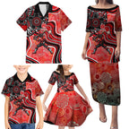 Melbourne Renegades Family Matching Puletasi and Hawaiian Shirt Indigenous Dot Art Superhero Batter Tribal Pattern