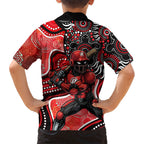 Melbourne Renegades Family Matching Summer Maxi Dress and Hawaiian Shirt Indigenous Dot Art Superhero Batter Tribal Pattern