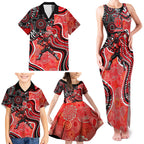 Melbourne Renegades Family Matching Tank Maxi Dress and Hawaiian Shirt Indigenous Dot Art Superhero Batter Tribal Pattern