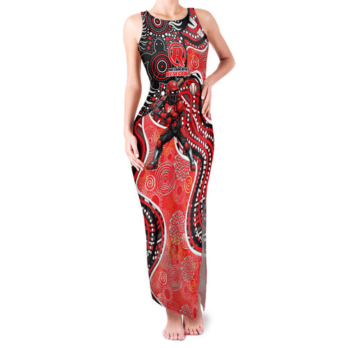 Melbourne Renegades Family Matching Tank Maxi Dress and Hawaiian Shirt Indigenous Dot Art Superhero Batter Tribal Pattern