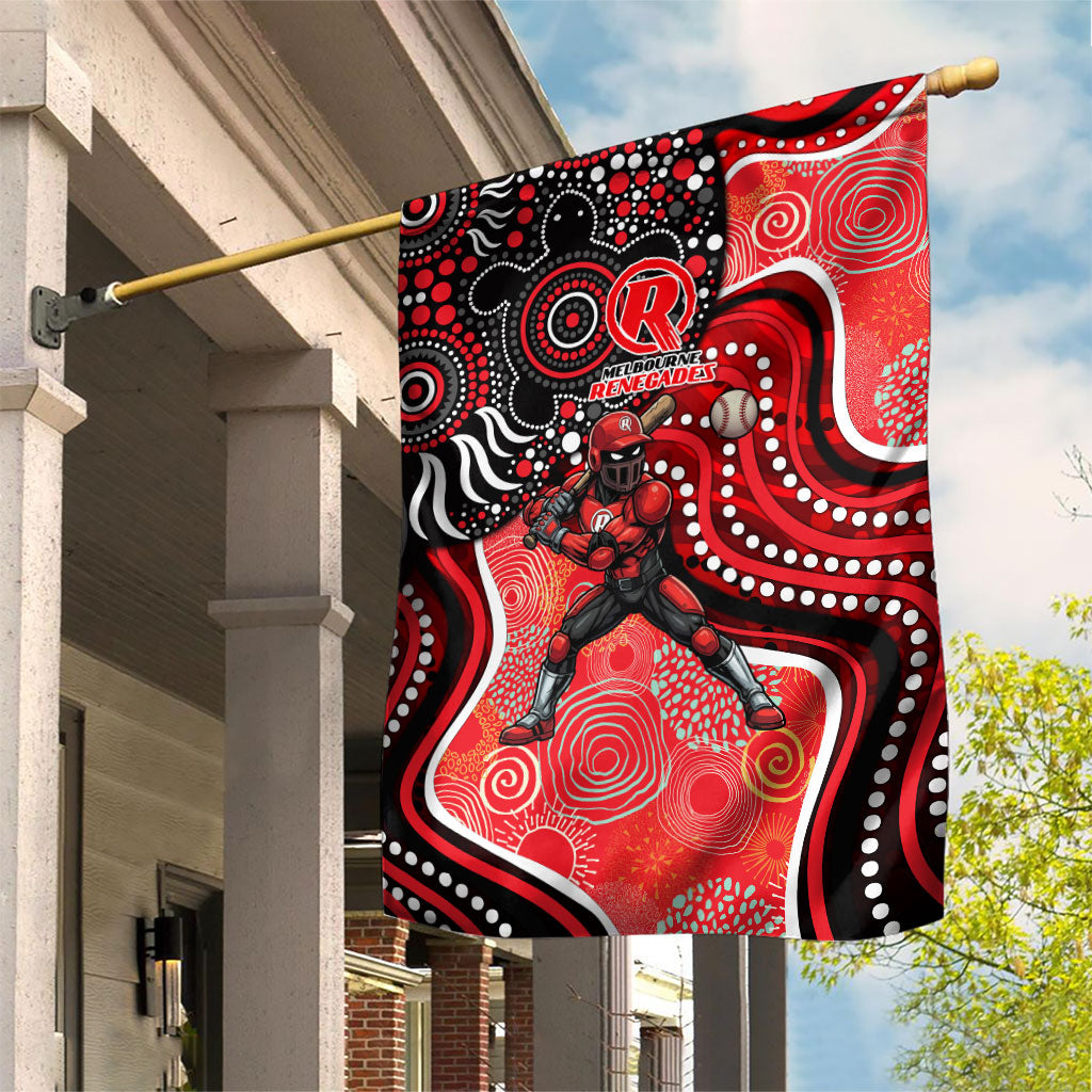 Melbourne Renegades Garden Flag Indigenous Dot Art Superhero Batter Tribal Pattern