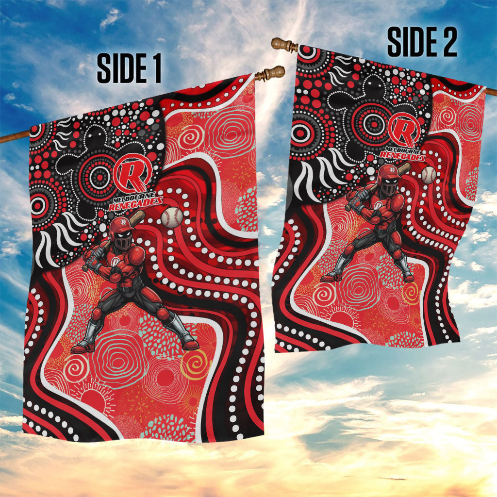 Melbourne Renegades Garden Flag Indigenous Dot Art Superhero Batter Tribal Pattern