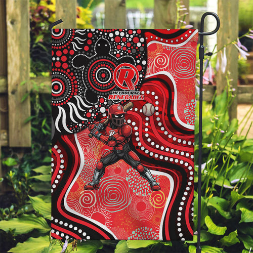 Melbourne Renegades Garden Flag Indigenous Dot Art Superhero Batter Tribal Pattern