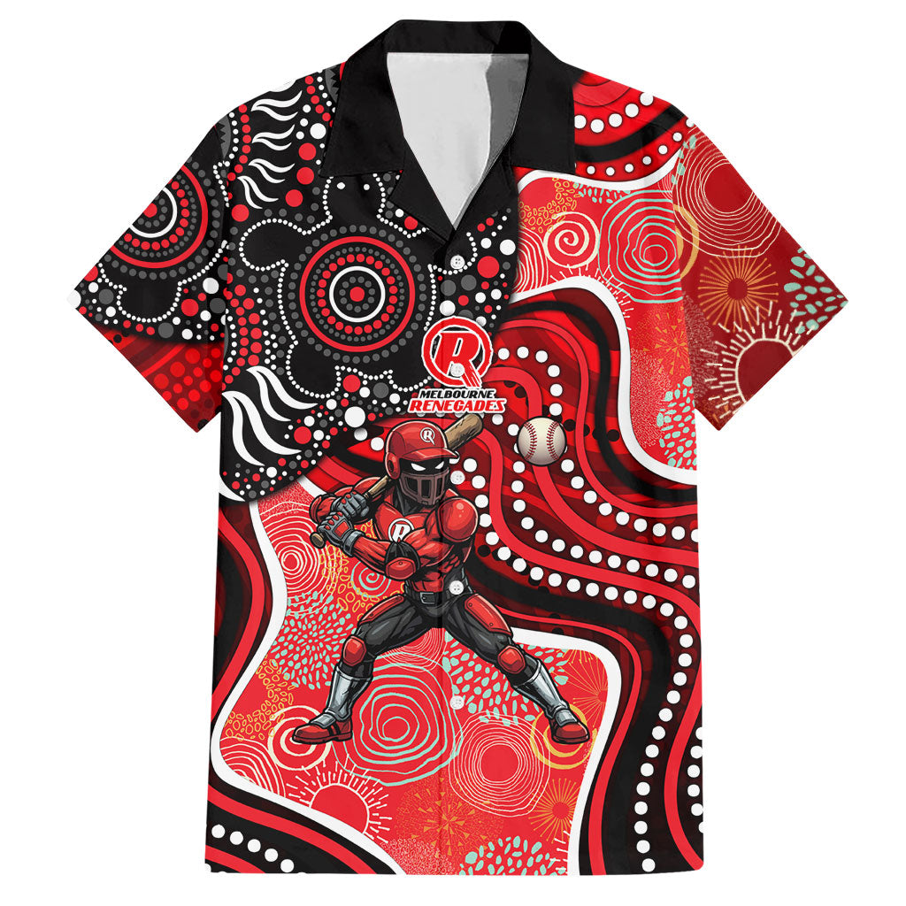 Melbourne Renegades Hawaiian Shirt Indigenous Dot Art Superhero Batter Tribal Pattern