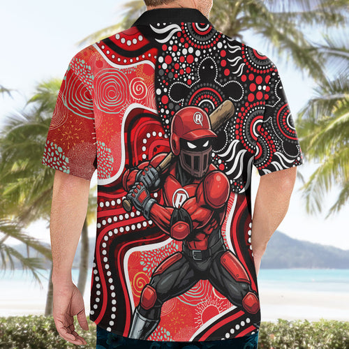 Melbourne Renegades Hawaiian Shirt Indigenous Dot Art Superhero Batter Tribal Pattern