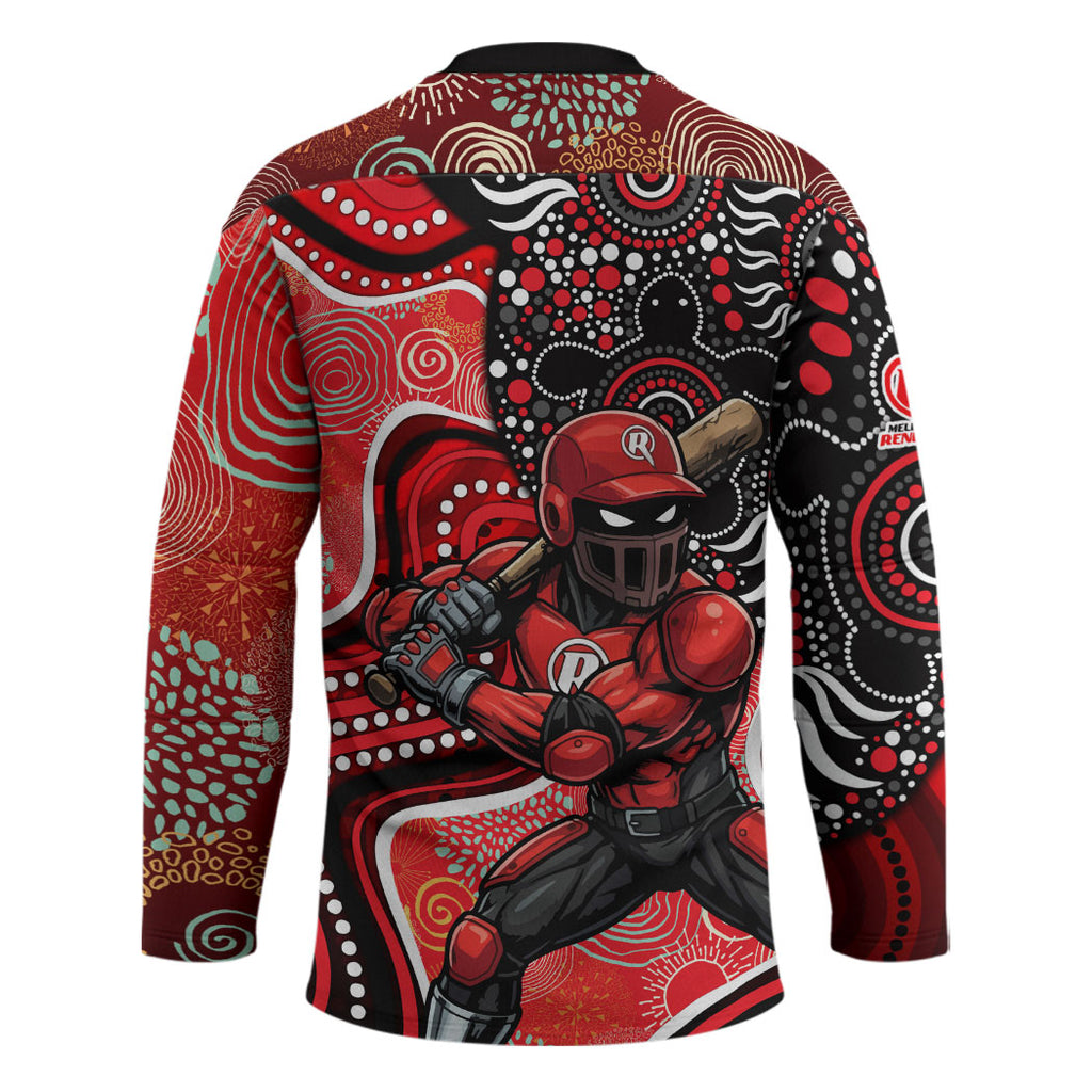 Melbourne Renegades Hockey Jersey Indigenous Dot Art Superhero Batter Tribal Pattern