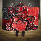 Melbourne Renegades Hooded Blanket Indigenous Dot Art Superhero Batter Tribal Pattern