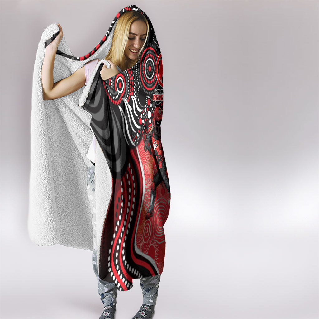 Melbourne Renegades Hooded Blanket Indigenous Dot Art Superhero Batter Tribal Pattern