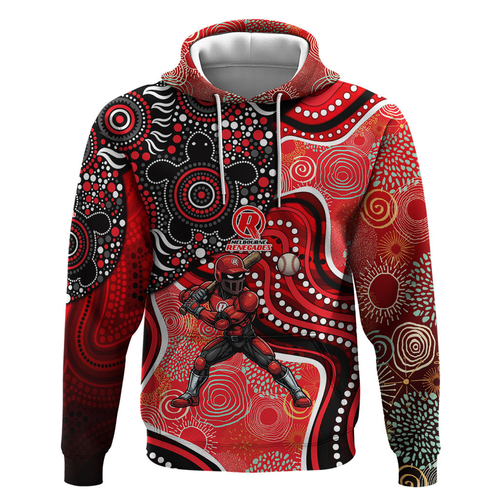 Melbourne Renegades Hoodie Indigenous Dot Art Superhero Batter Tribal Pattern