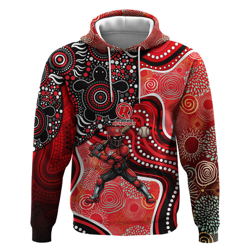 Melbourne Renegades Hoodie Indigenous Dot Art Superhero Batter Tribal Pattern