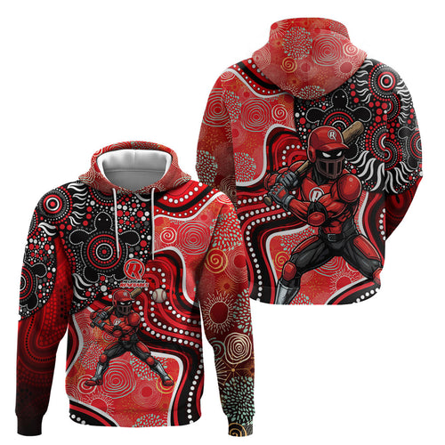Melbourne Renegades Hoodie Indigenous Dot Art Superhero Batter Tribal Pattern