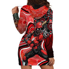 Melbourne Renegades Hoodie Dress Indigenous Dot Art Superhero Batter Tribal Pattern