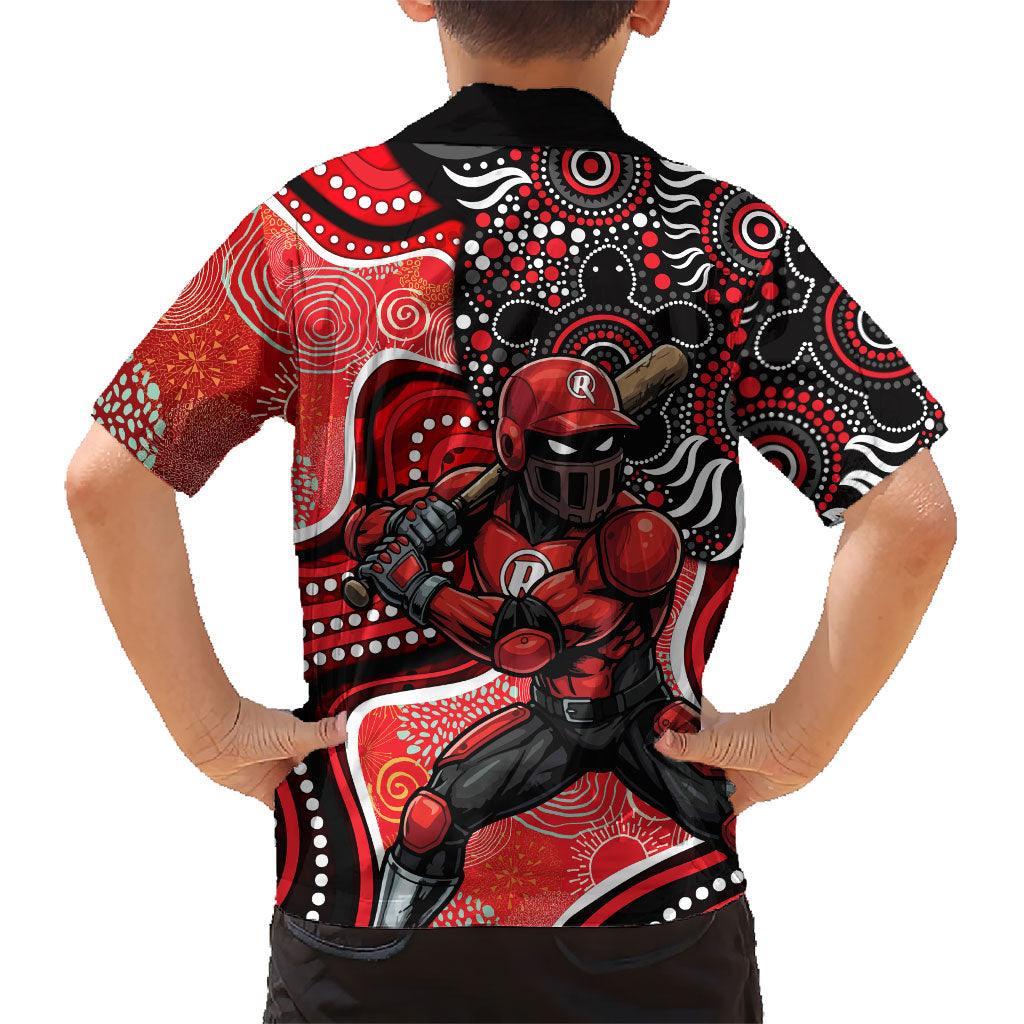 Melbourne Renegades Kid Hawaiian Shirt Indigenous Dot Art Superhero Batter Tribal Pattern