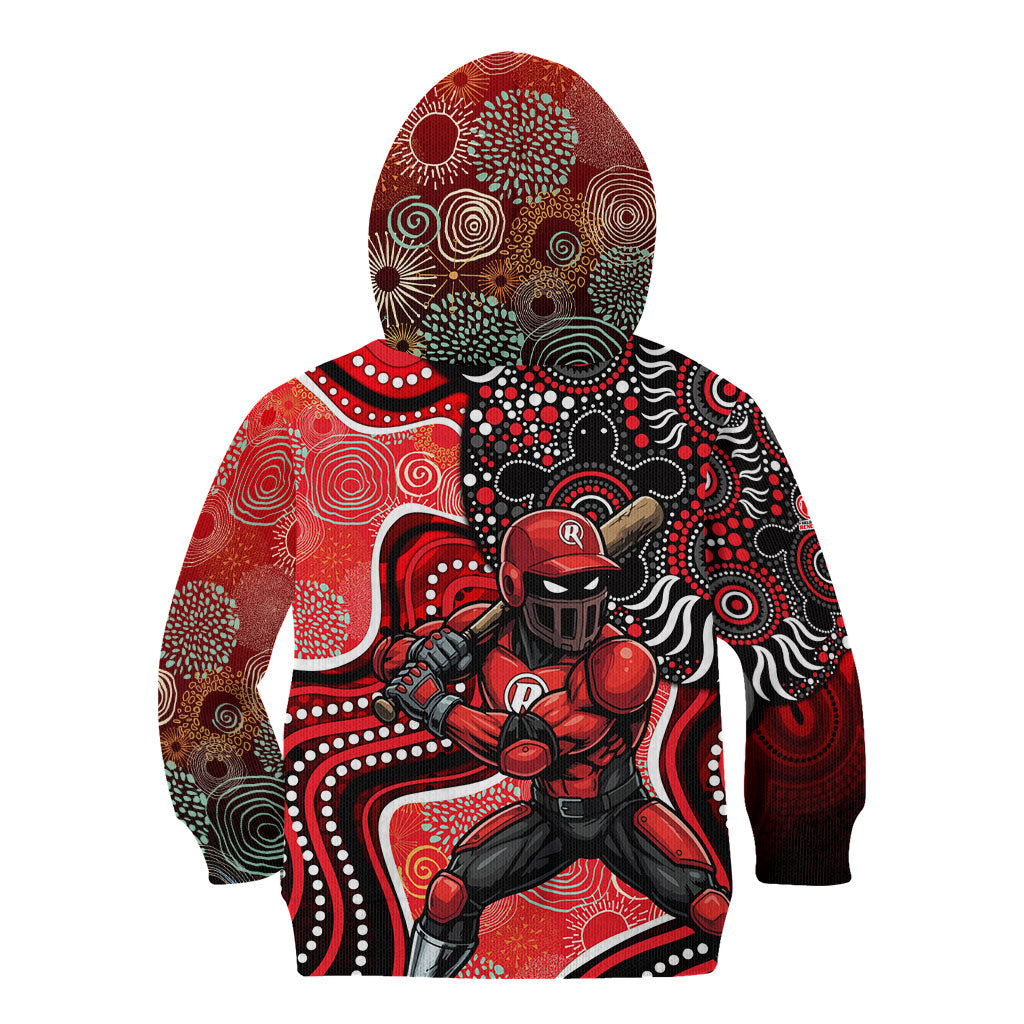 Melbourne Renegades Kid Hoodie Indigenous Dot Art Superhero Batter Tribal Pattern